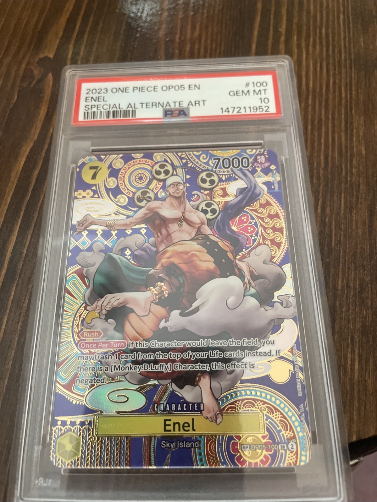 2023 One Piece OP05 EN Enel Special Alternate Art #100 PSA10