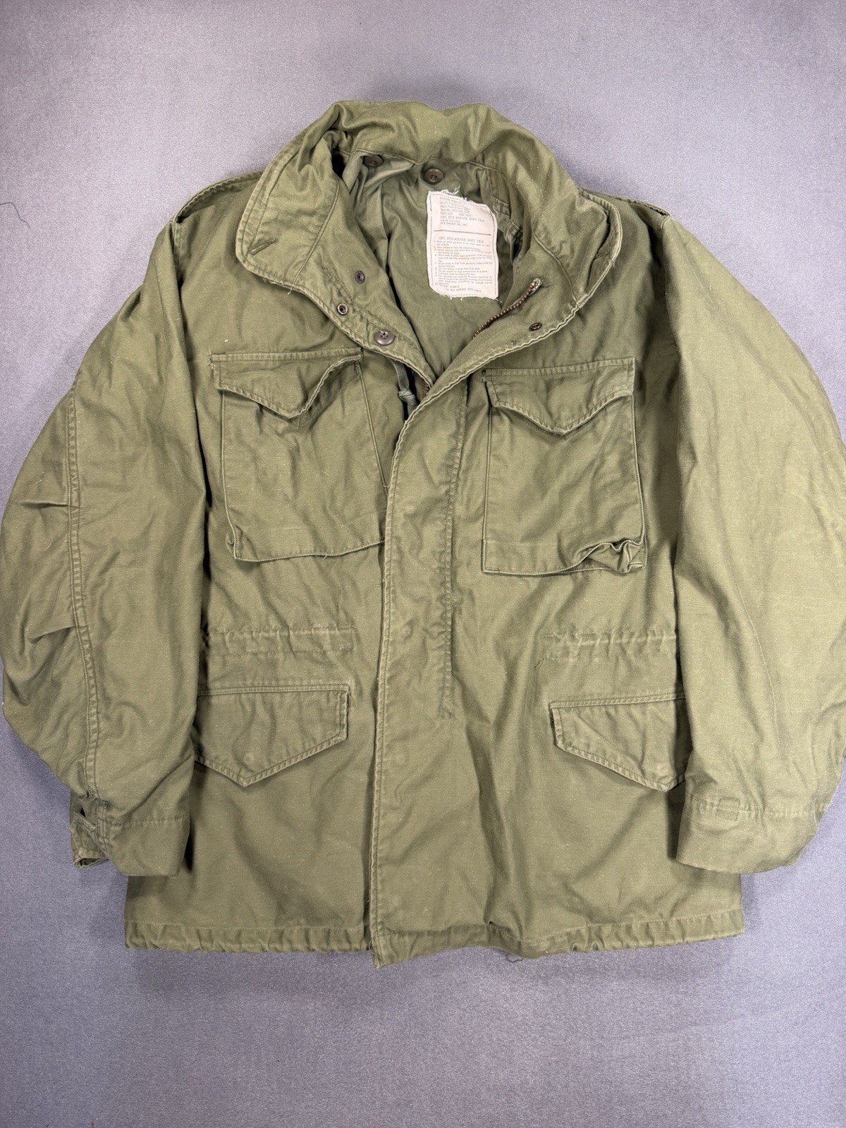 Vintage 1973 US Army M-65 Field Jacket Medium Regular OG-107 Vietnam Era Ownbey