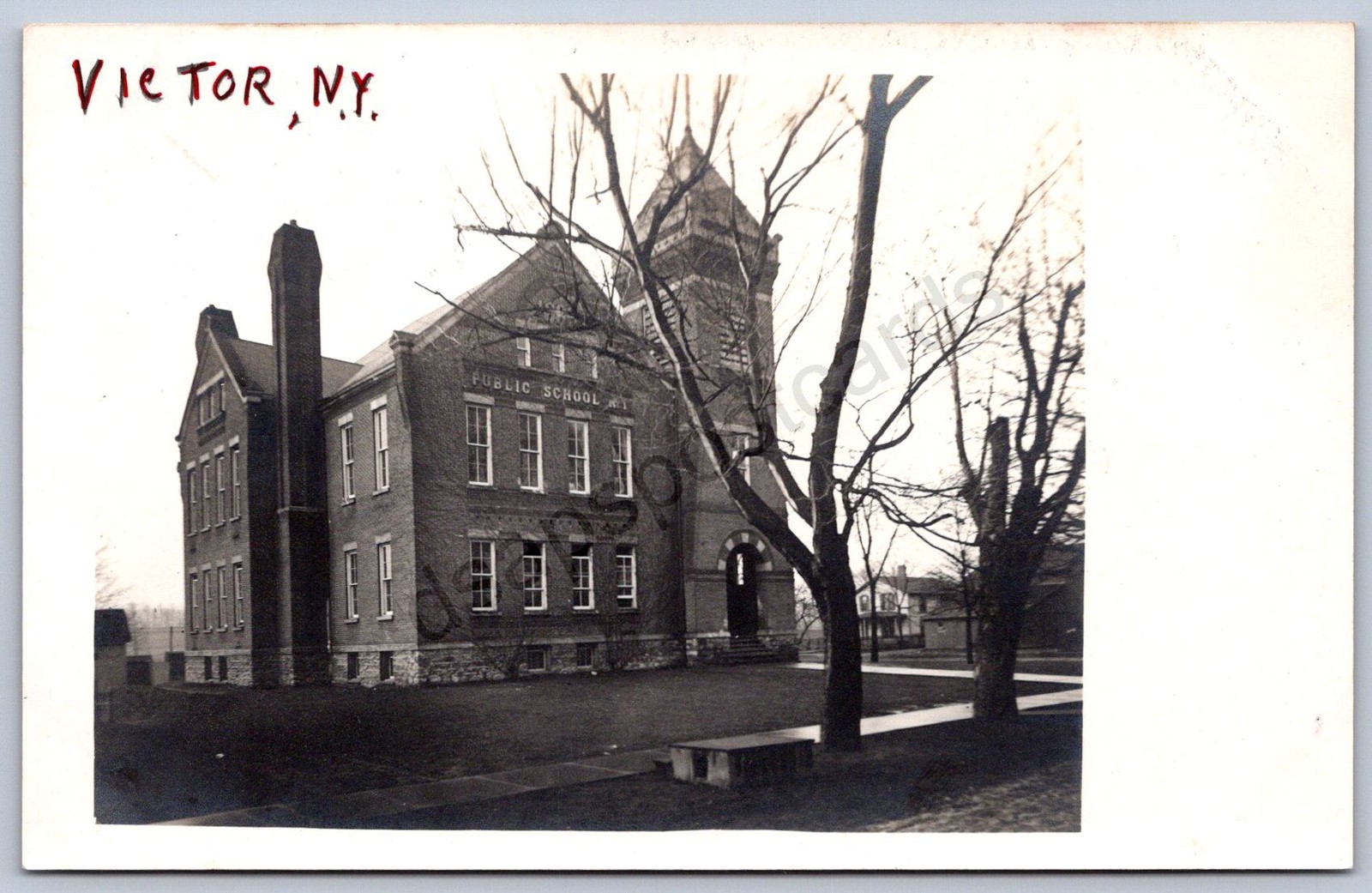 K32/ Victor New York RPPC Postcard c1940s Public School No 1    924