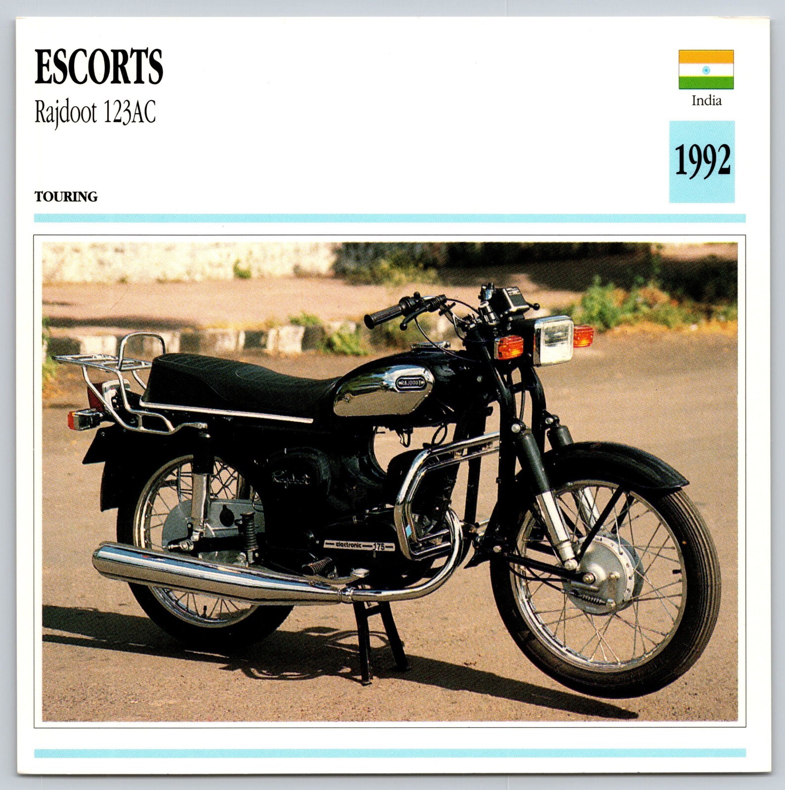 ESCORTS Rajdoot 123AC 1992 India Edito Service Atlas Motorcycle Card