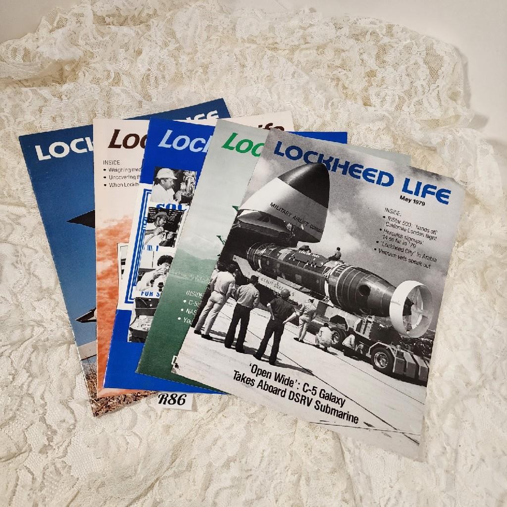 5 Lockheed Life magazines 1970s 1980s Lockheed Aircraft Company brochures