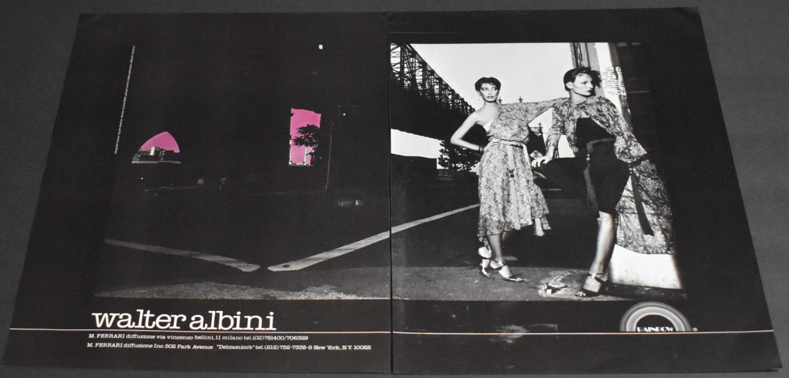 1978 Print Ad Sexy Fashion Long Legs Lady Heels Brunette Walter Albini Dress Art