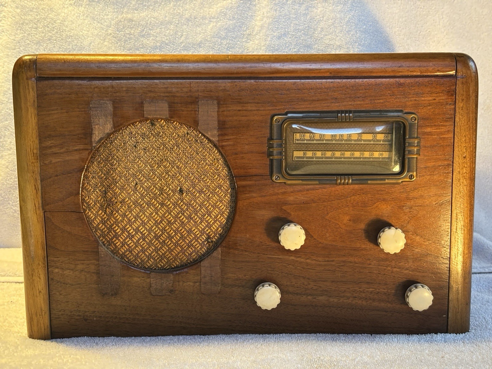 Vintage 1940 SEARS Wood Table Vacuum Tube Radio - FOR PARTS/REPAIR-Rare/HTF