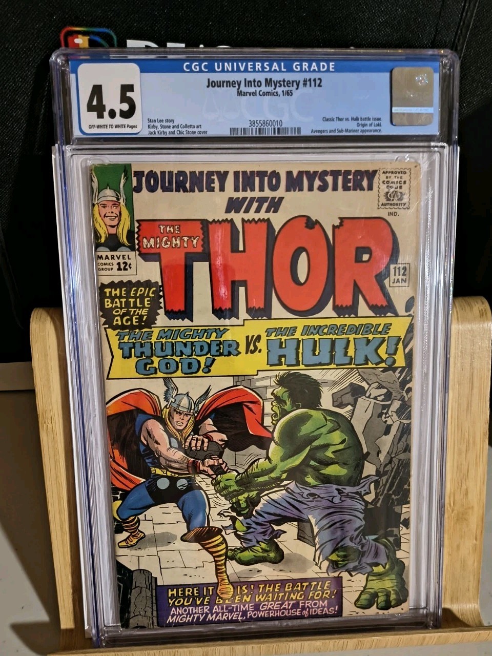 JOURNEY INTO MYSTERY #112 CGC 4.5 1965 ORIGIN LOKI, CLASSIC THOR vs HULK BATTLE