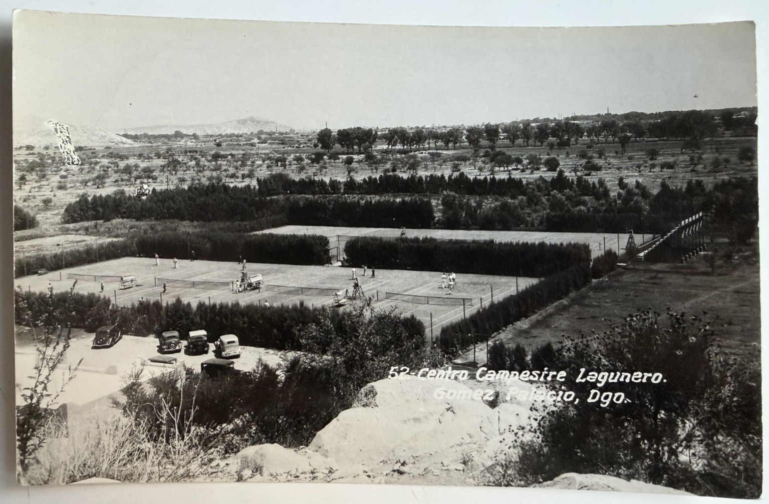 c1950s RPPC Gomez Palacio Durango Mexico Centro Campestre Lagunero Tennis PC
