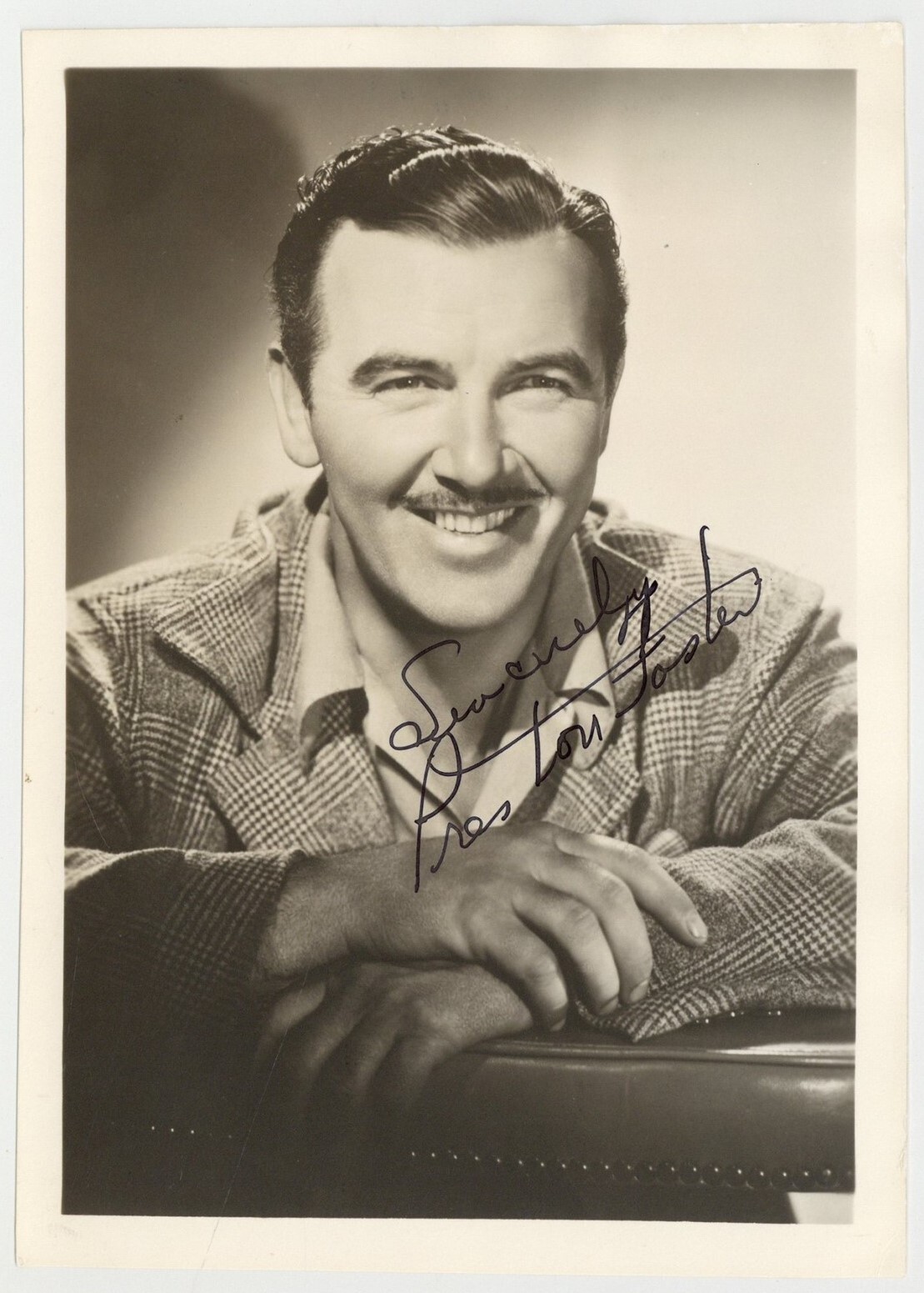 Preston Foster 1935 Hand Signed 5x7 American Actor Singer Photo Portrait J14304