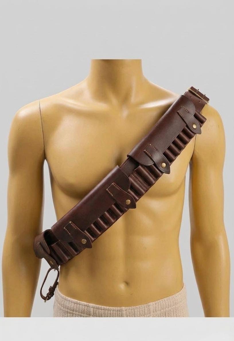 British Martini Henry P1882 Pattern 50 Round Leather Bandolier Brown Ammo Belt.