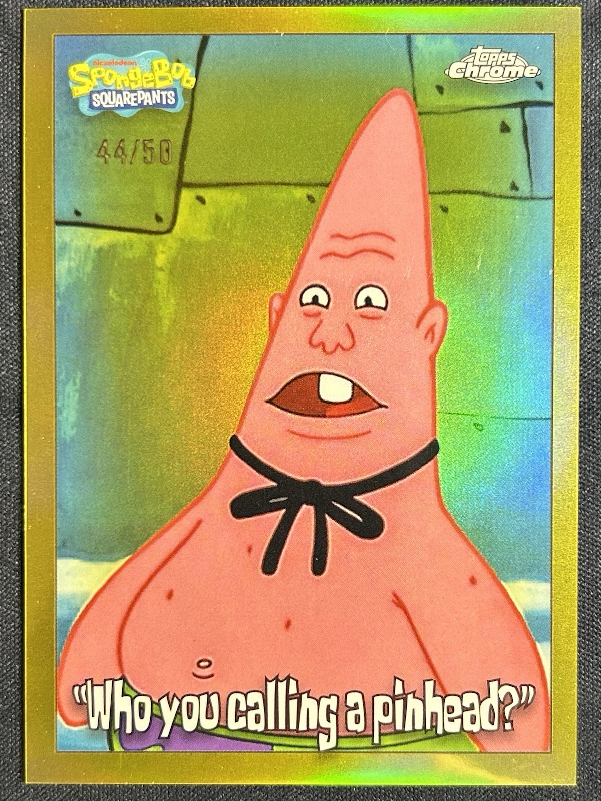 Who You Calling A Pinhead? 2025 Topps Chrome SpongeBob #180 Gold Refractor /50