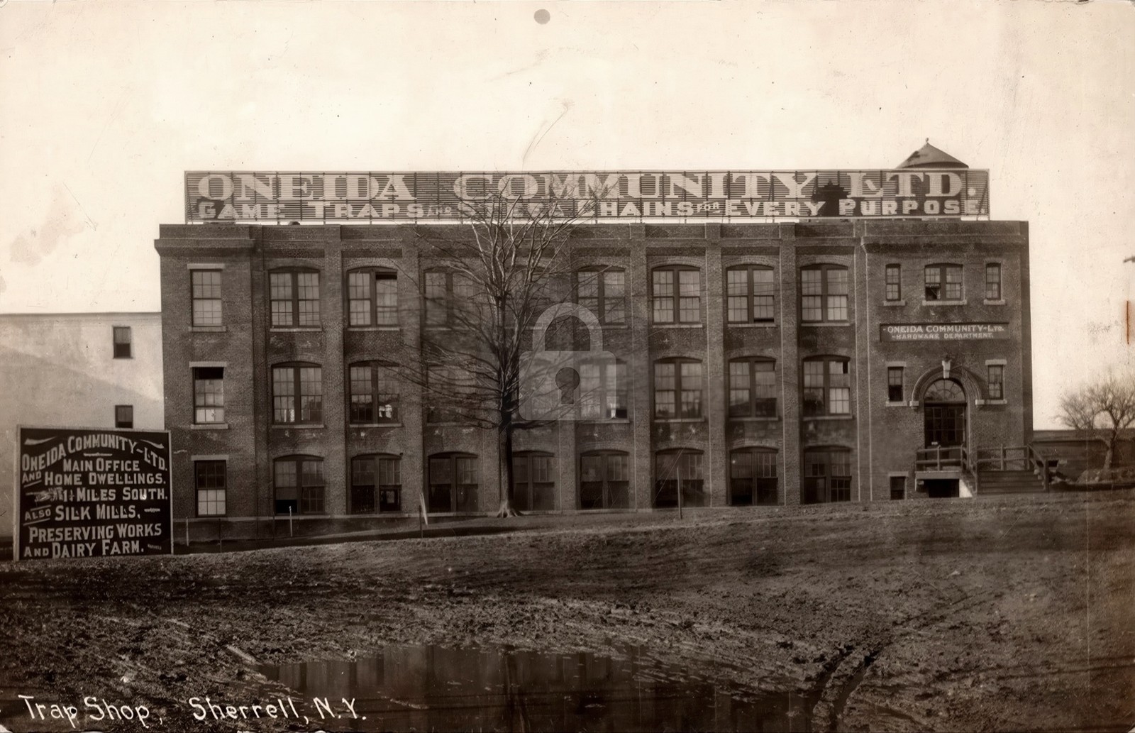 Sherrill NY 1912 Trap Shop Oneida Community New York RPPC Photo Postcard COPY