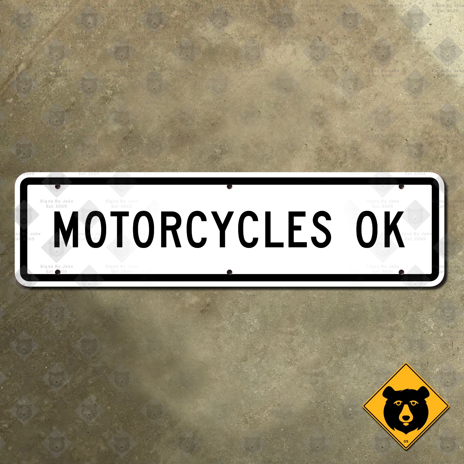 California Motorcycles OK carpool HOV freeway lane highway road sign 30x8