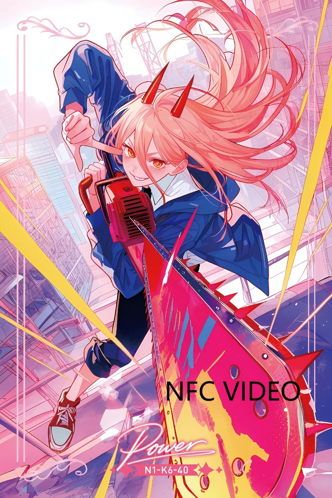 Power Anime Waifu Card With NFC Chip A5 Holographic Collectible Art Card