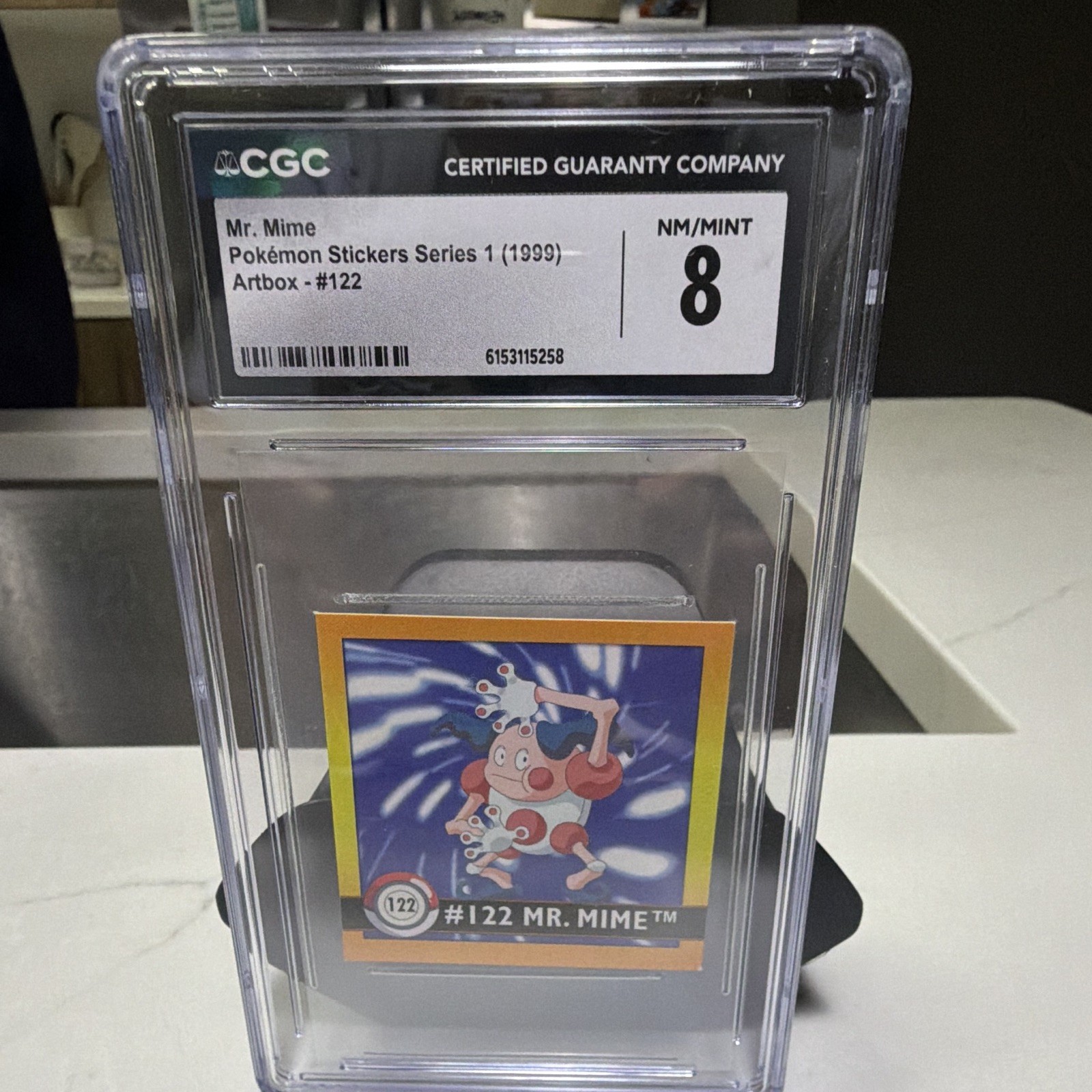 Mr. Mime CGC 8 1999 Artbox Pokémon Stickers Series 1 Sticker #122