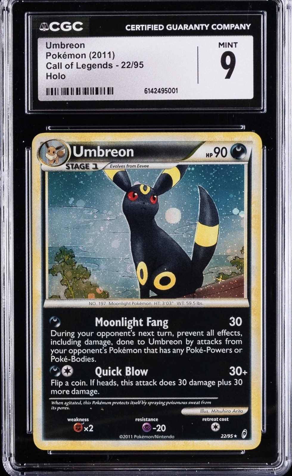 2011 CALL OF LEGENDS #22 UMBREON CGC 9 SWIRL