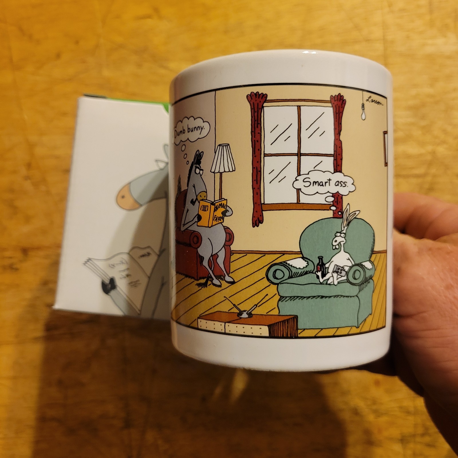 Vintage The Far Side Dumb Bunny Smart Ass Coffee Tea Mug 1998 Funny Gary Larson