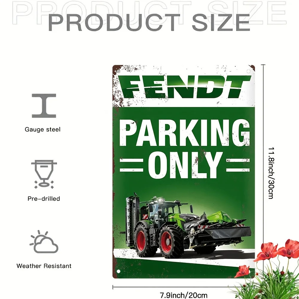 Fendt Vintage Tractor Parking Only Tin Metal Signs Home Décor 8x12