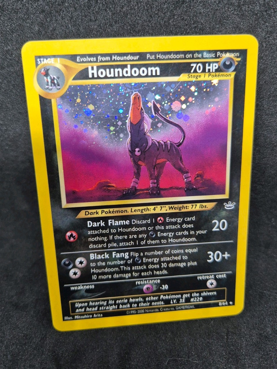 Houndoom Holo 8/64 Neo Revelation LP Pokemon - half swirl 