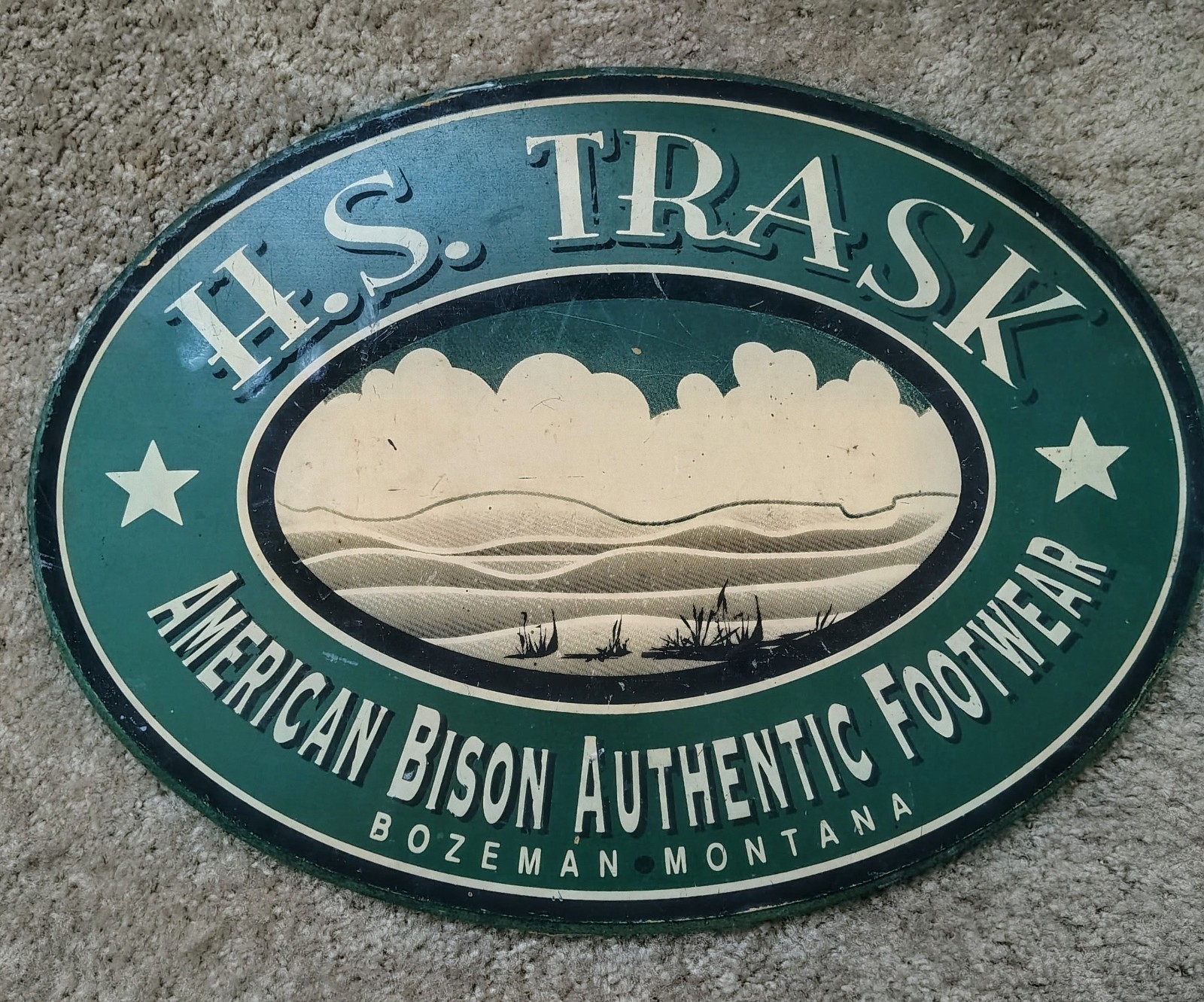 Big Sky Carvers American Bison Footwear Sign/Hand Painted/ H.S. Trask-Bozeman MT