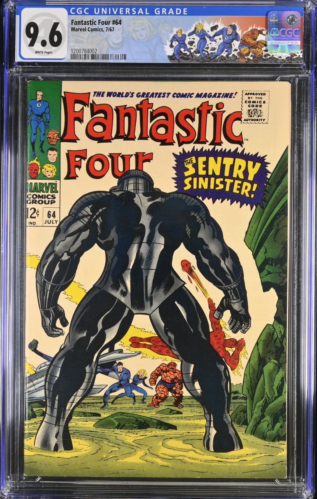 Fantastic Four #64 1967 CGC 9.6 White Pages 1st Kree Sentry Jack Kirby Marvel