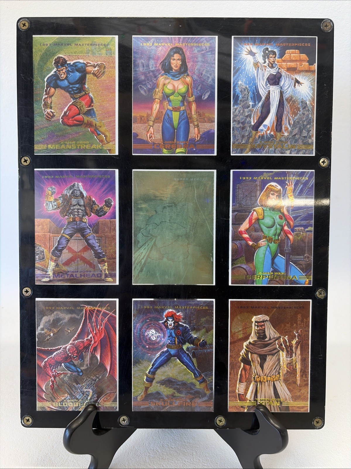1993 MARVEL MASTERPIECES DYNA-ETCH X-MEN 2099 FOIL 8 CARD INSERT CHASE SET+Hulk