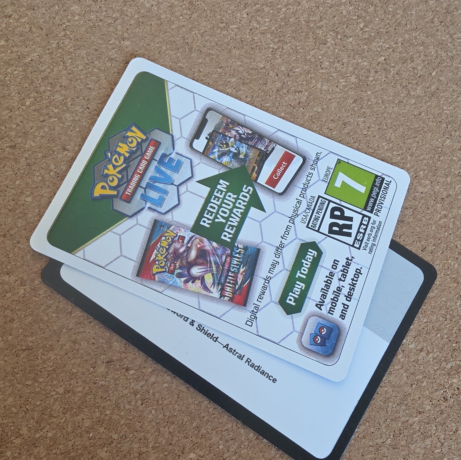 x2 Code Card Pokemon Live sword and shield astral radiance