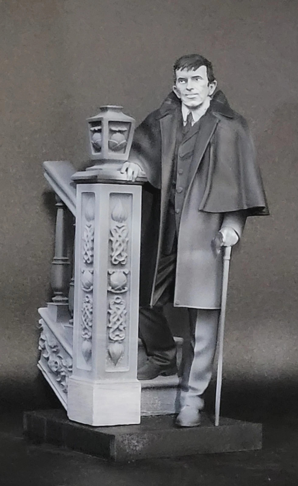 CUSTOM RESIN PAINTED DARK SHADOWS BARNABAS COLLINS GREY FIGURE BLACK AND WHITE 