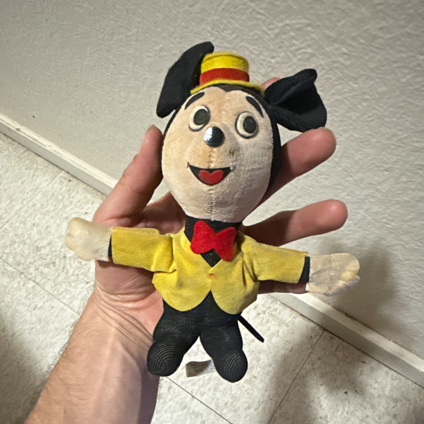 Vintage Walt Disney Mickey Mouse Plush. All fabric c 1950’s Made in Japan