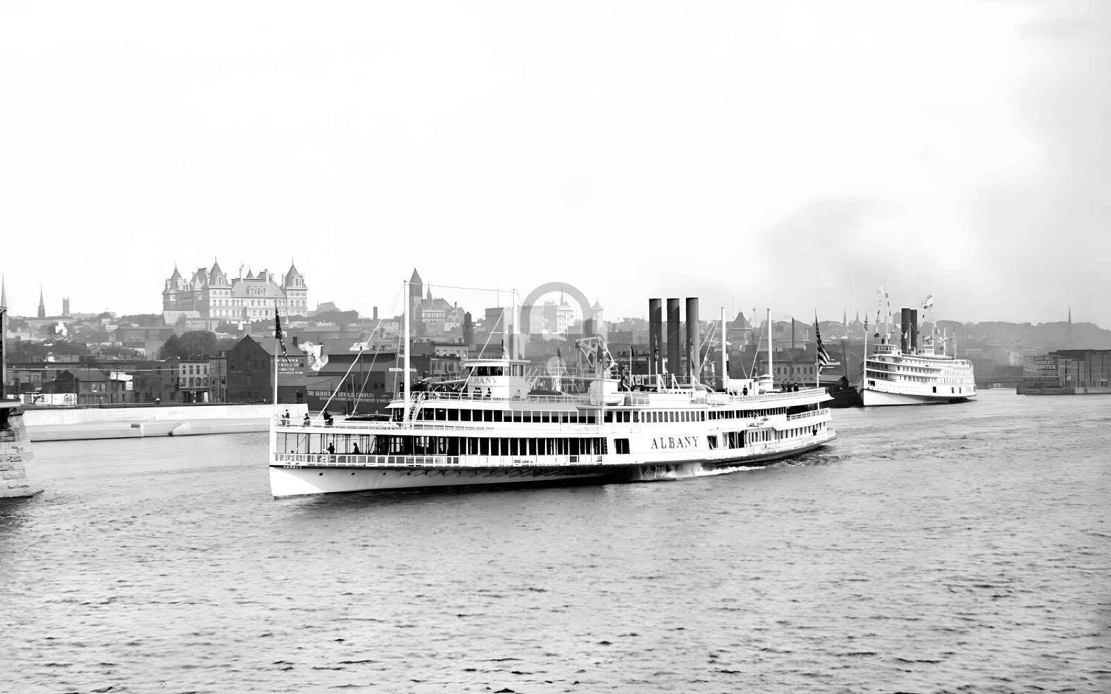 Hudson River New York NY Steamer Boat Albany - Reprint