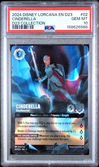 2024 DISNEY LORCANA EN D23-D23 EXPO PROMO #02 CINDERELLA - STOUTHEARTED PSA 10