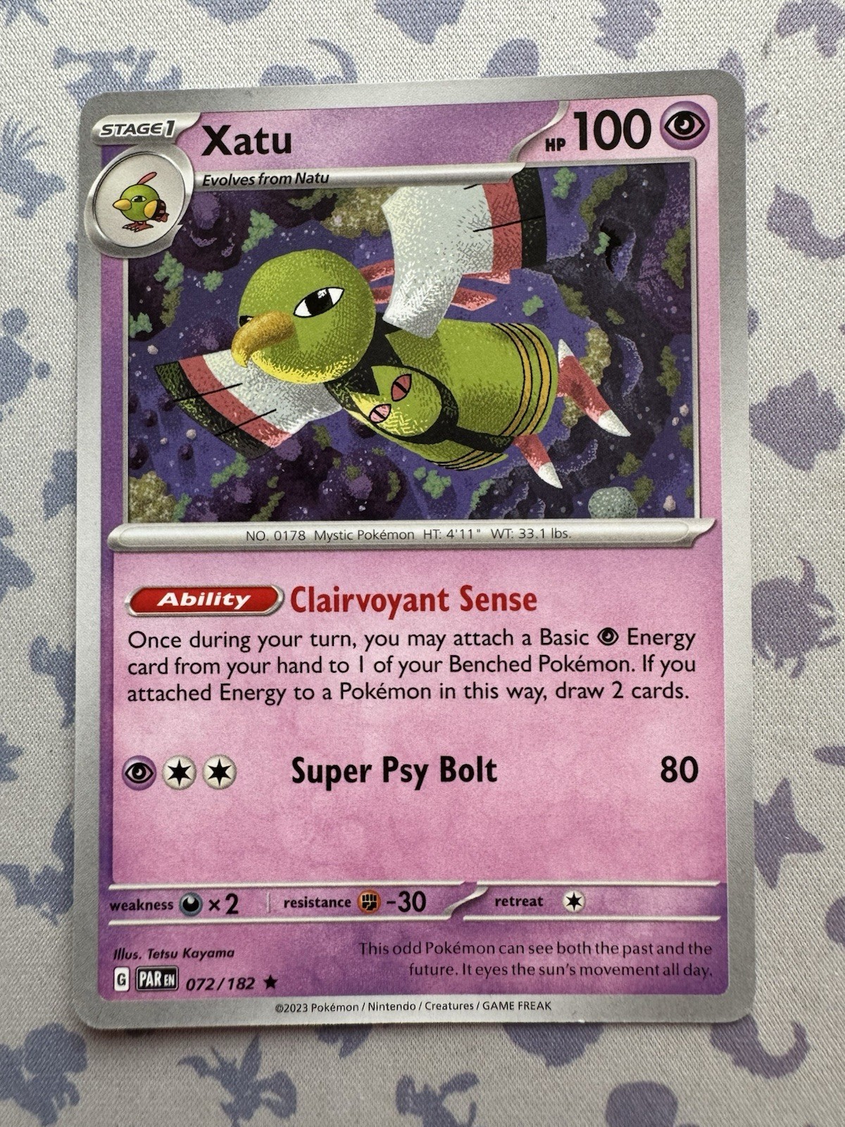 Xatu - 072/182 - Paradox Rift - Non Holo Rare Theme Deck Exclusive
