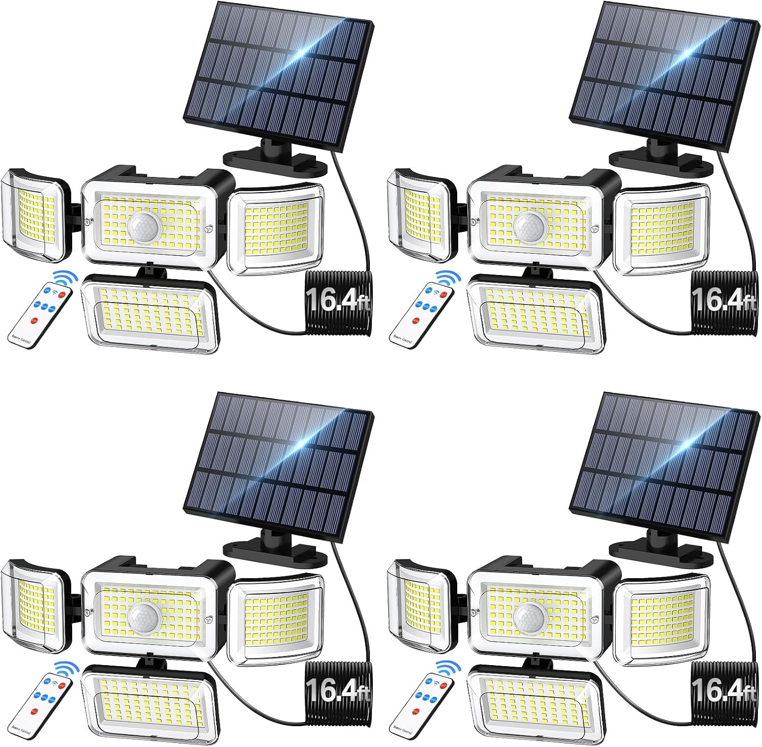 Solar Outdoor Lights Motion Sensor 3500LM 288 LED Solar Security Lights with Rem