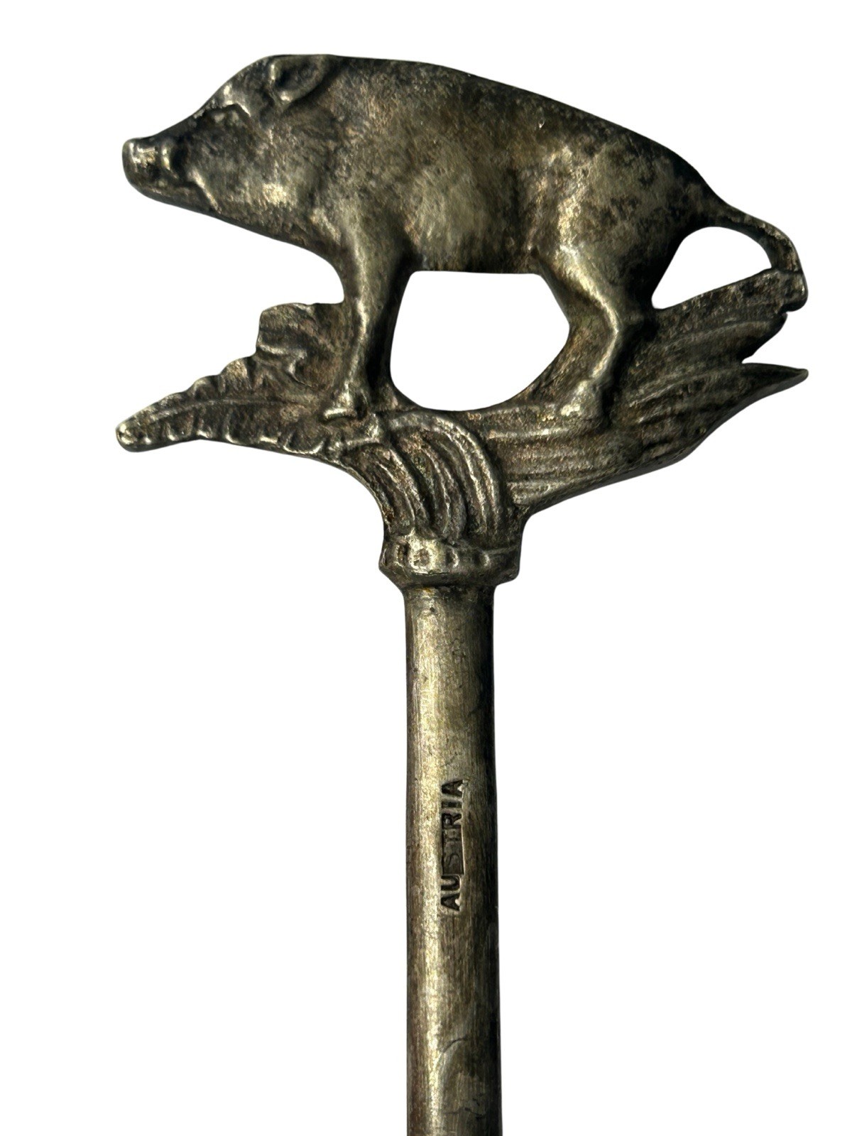 Antique Austrian Art Nouveau Wild Boar Letter Opener - Early 1900s Bronze Pig