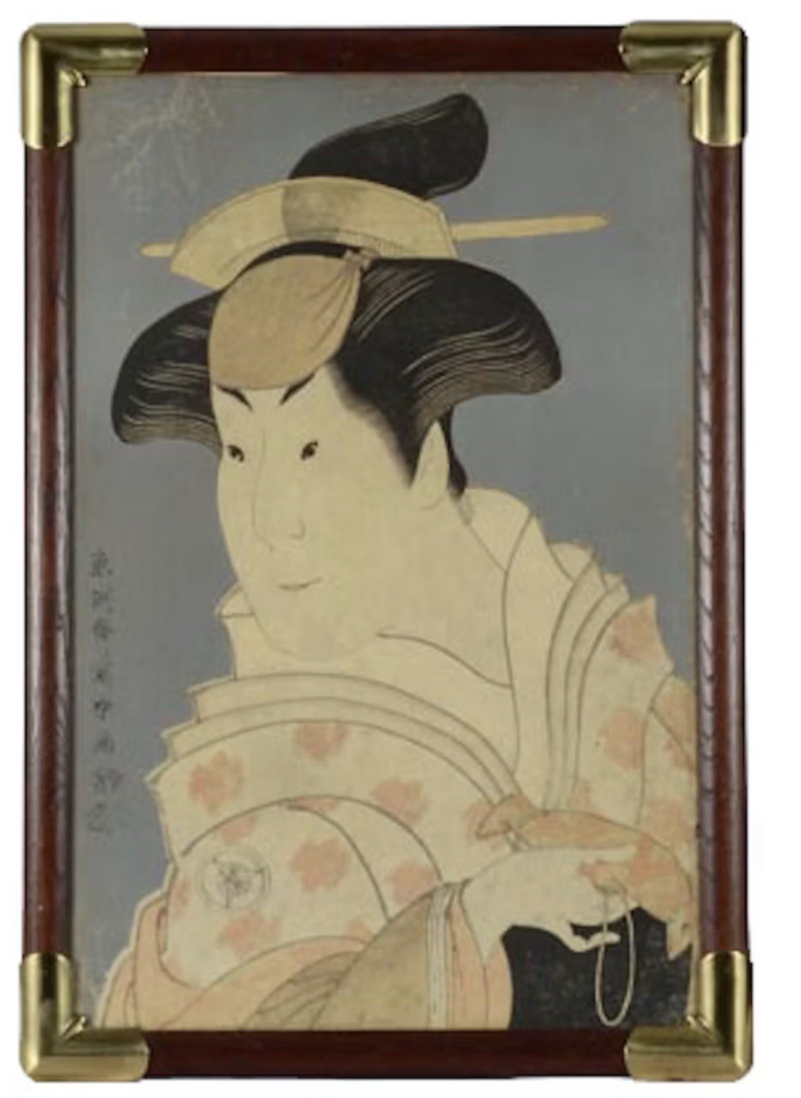 Large Toshusai Sharaku Offset Litho 1794 Ukiyo-e Woodblock The Wet Nurse Japan