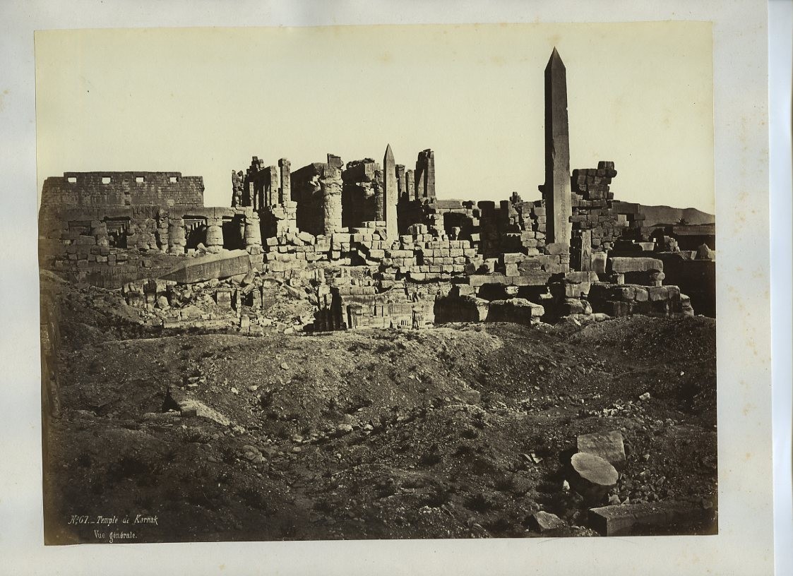 Temple Karnak General View Ruins Obelisk Egypt c1870s VTG Photo