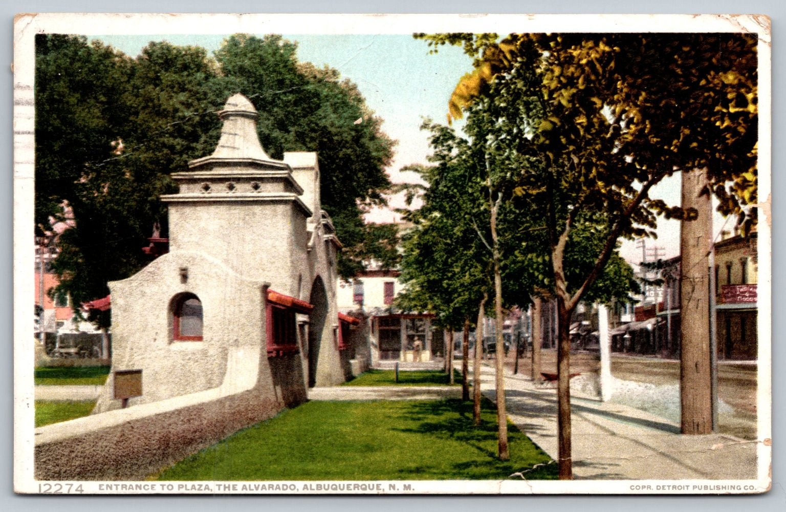 Vintage 1912 Albuquerque NM Alvarado Plaza Entrance Postcard