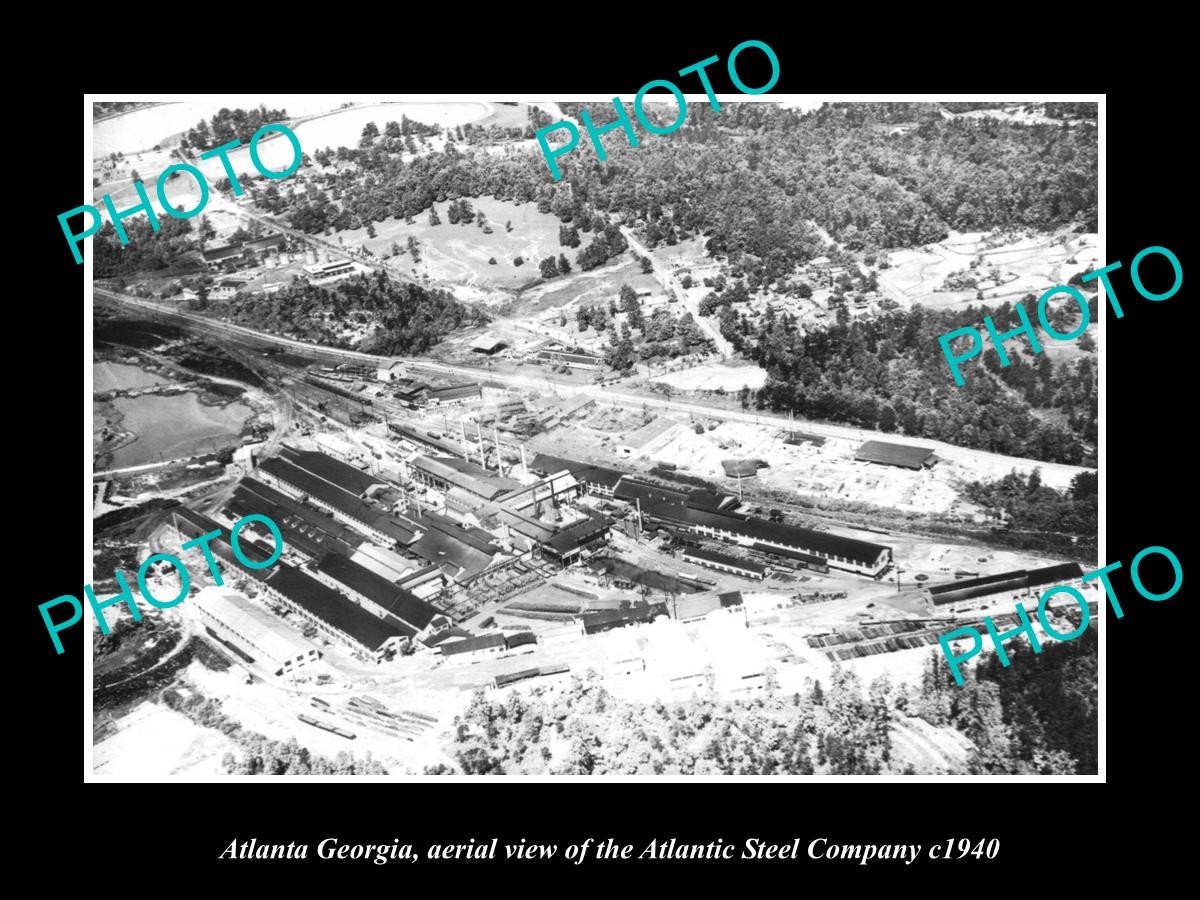 Atlanta Georgia Aerial View Of Atlantic Steel c1940 Large Historic Old Photo