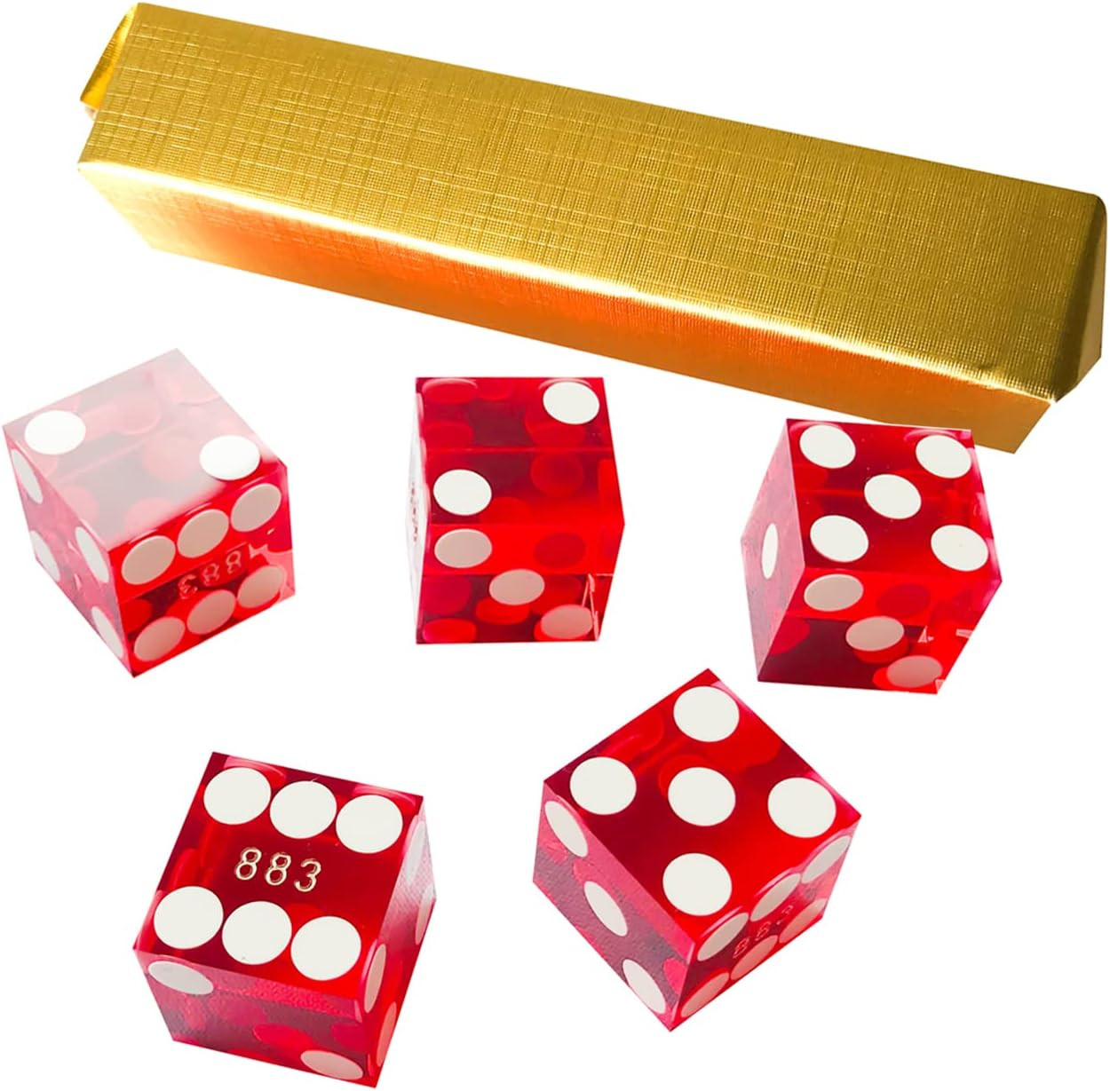 Set of 5 Grade AAA Precision 19Mm Serialized Casino Dice with Razor