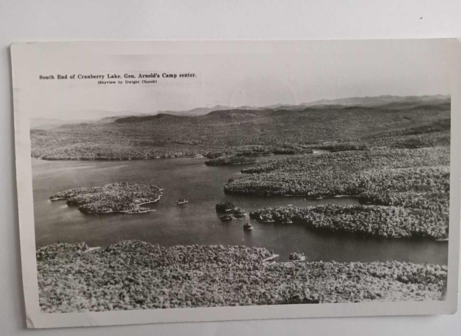 1963 RPPC Cranberry Lake NY General Arnold's Camp Dwight Church Adirondacks