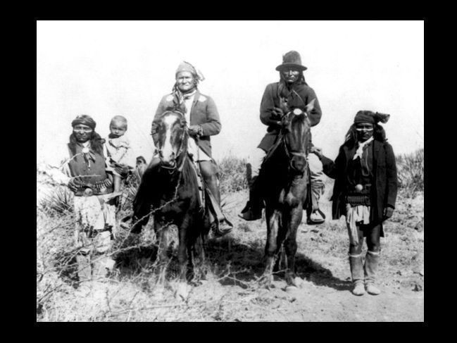 1886 GERONIMO Surrender PHOTO,Apache Indian Chief, General George Crook Capture