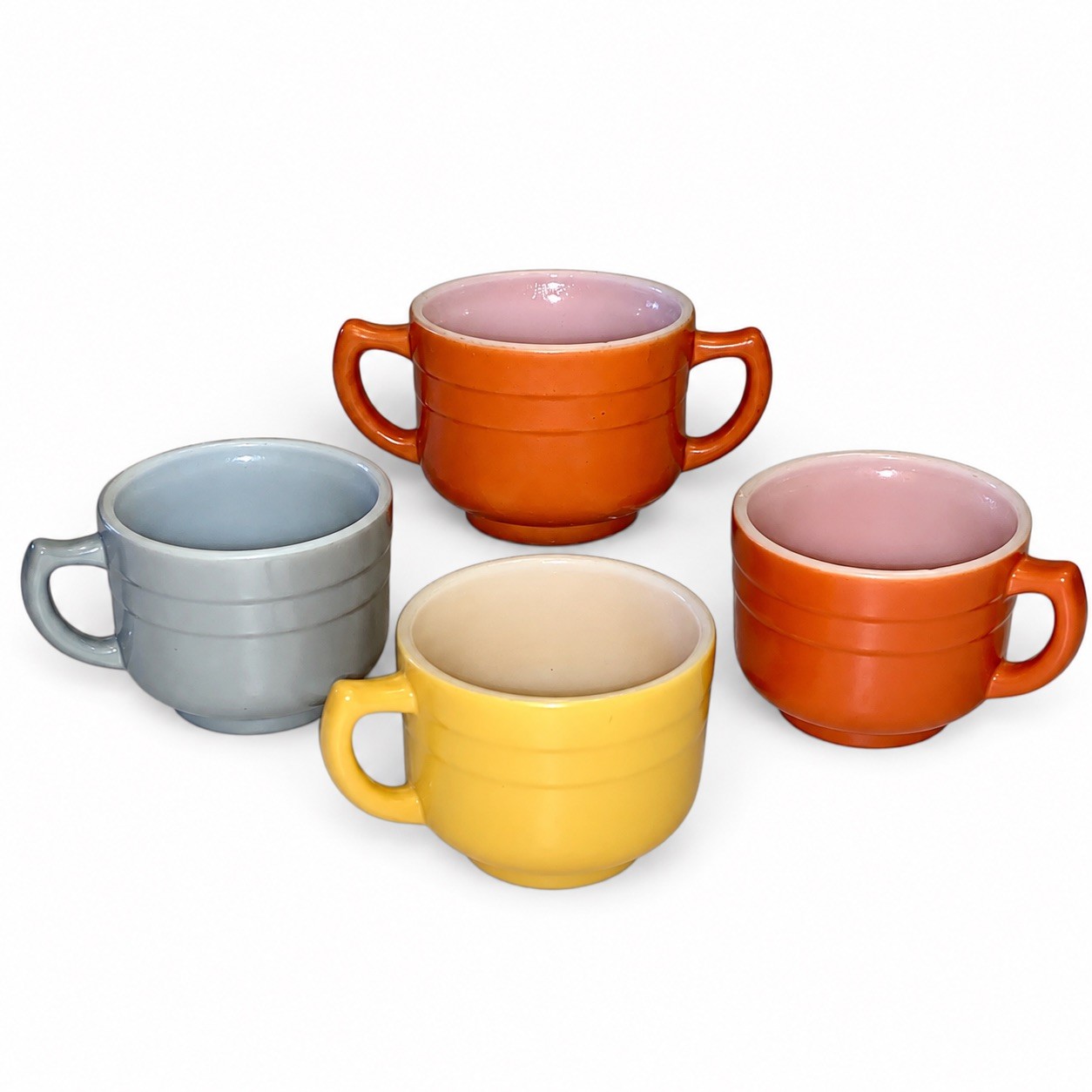 Set 4 Vintage Hazel Atlas Moderntone Platonite Little Hostess Mini Cups 1950s