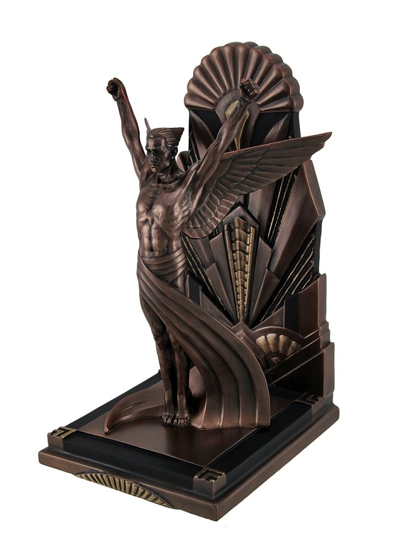 Zeckos Veronese Design Winged Man Metallic Copper Finish Art Deco Single