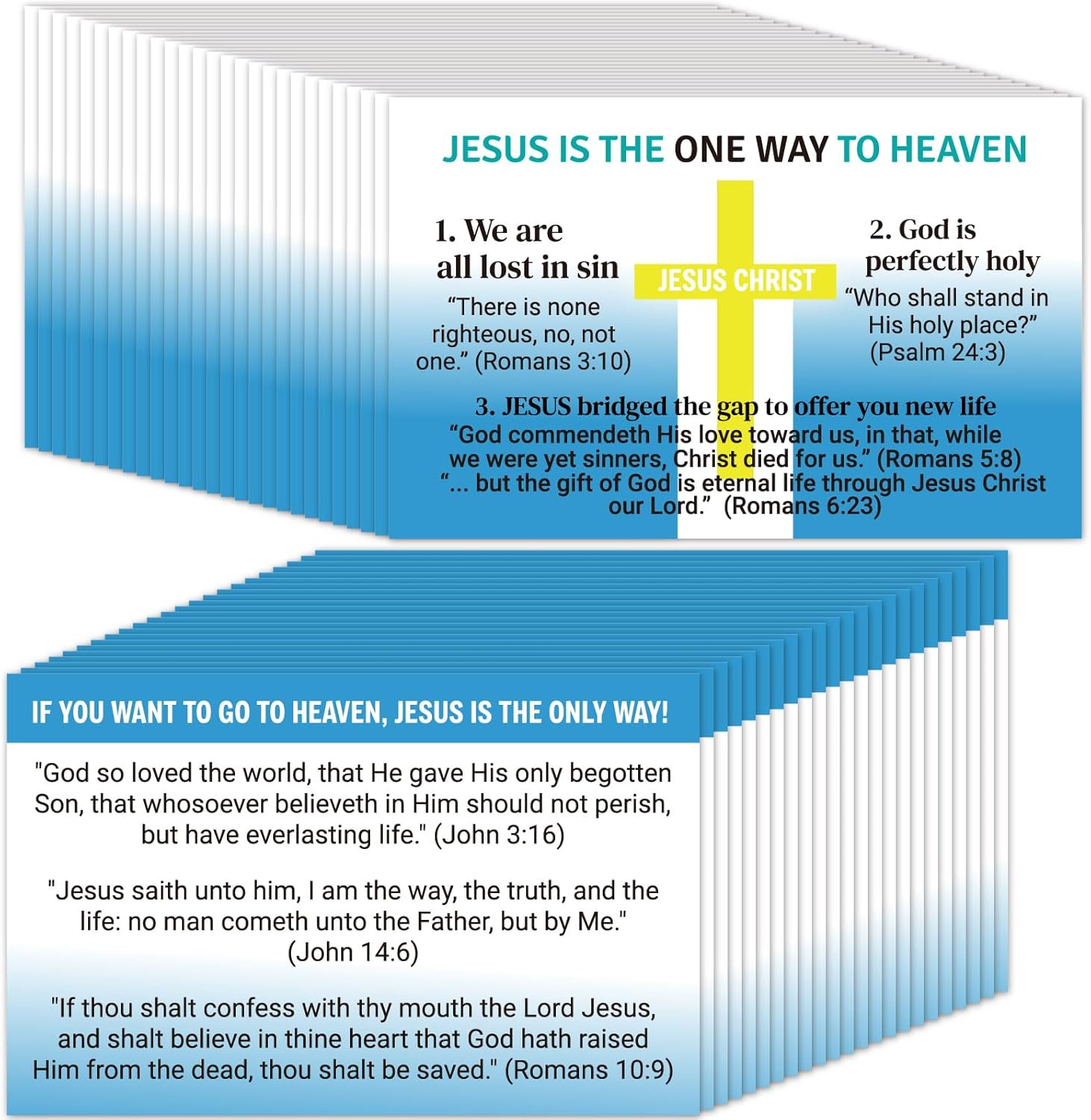 240Pcs Gospel Tracts Plan of Salvation Cards Pocket Holy Prayer Cards Bible Trac