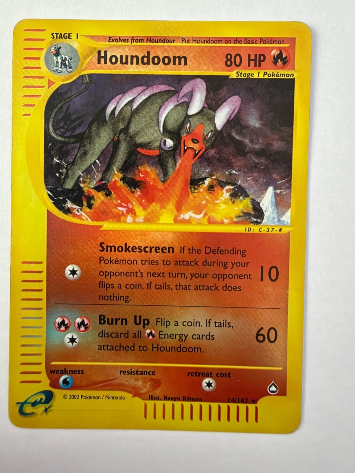 Pokemon TCG Houndoom 14/147 Aquapolis Reverse Holo 2003
