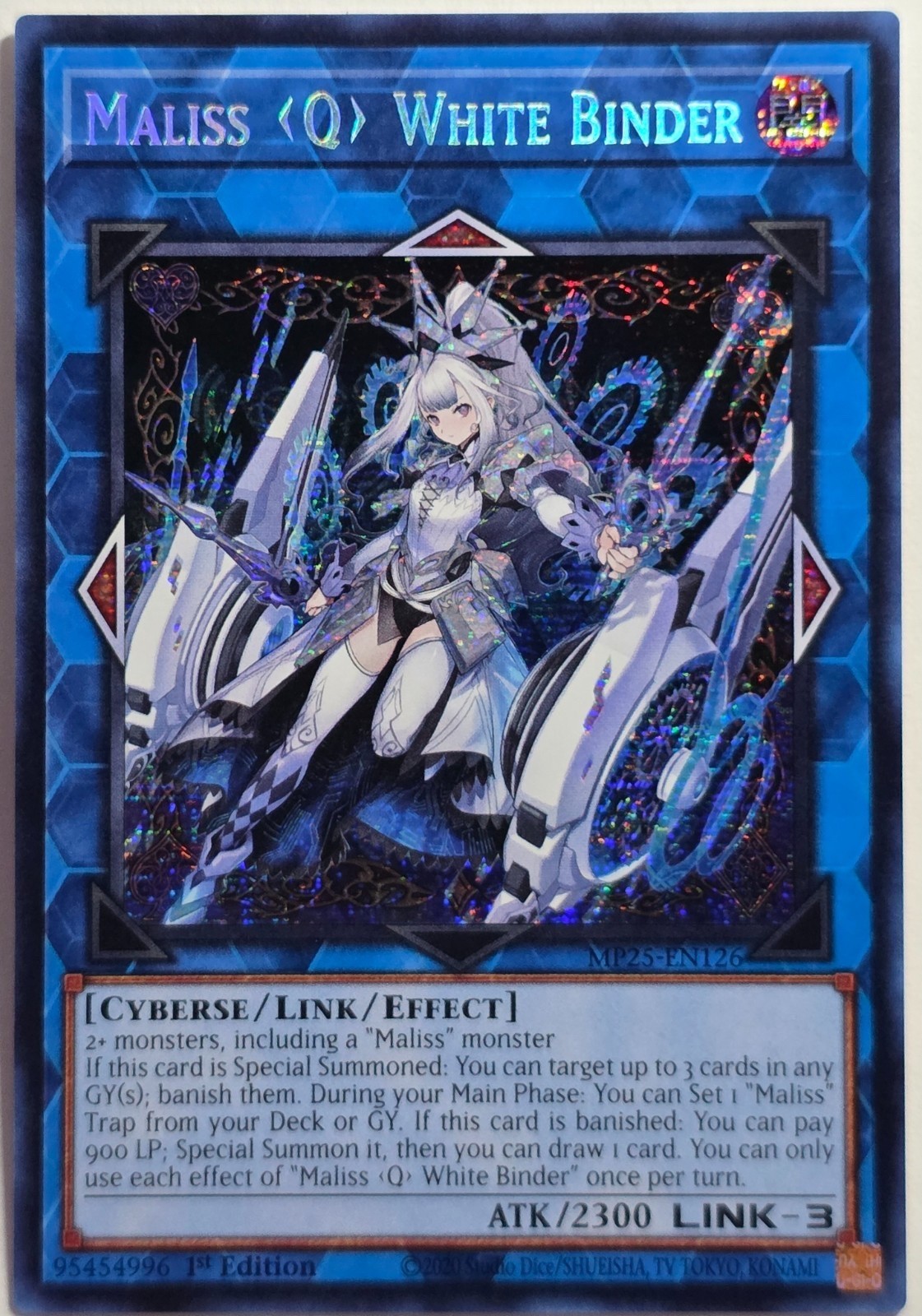 Yugioh - Maliss Q White Binder - MP25-EN126  - Prismatic Secret Rare -NM/M