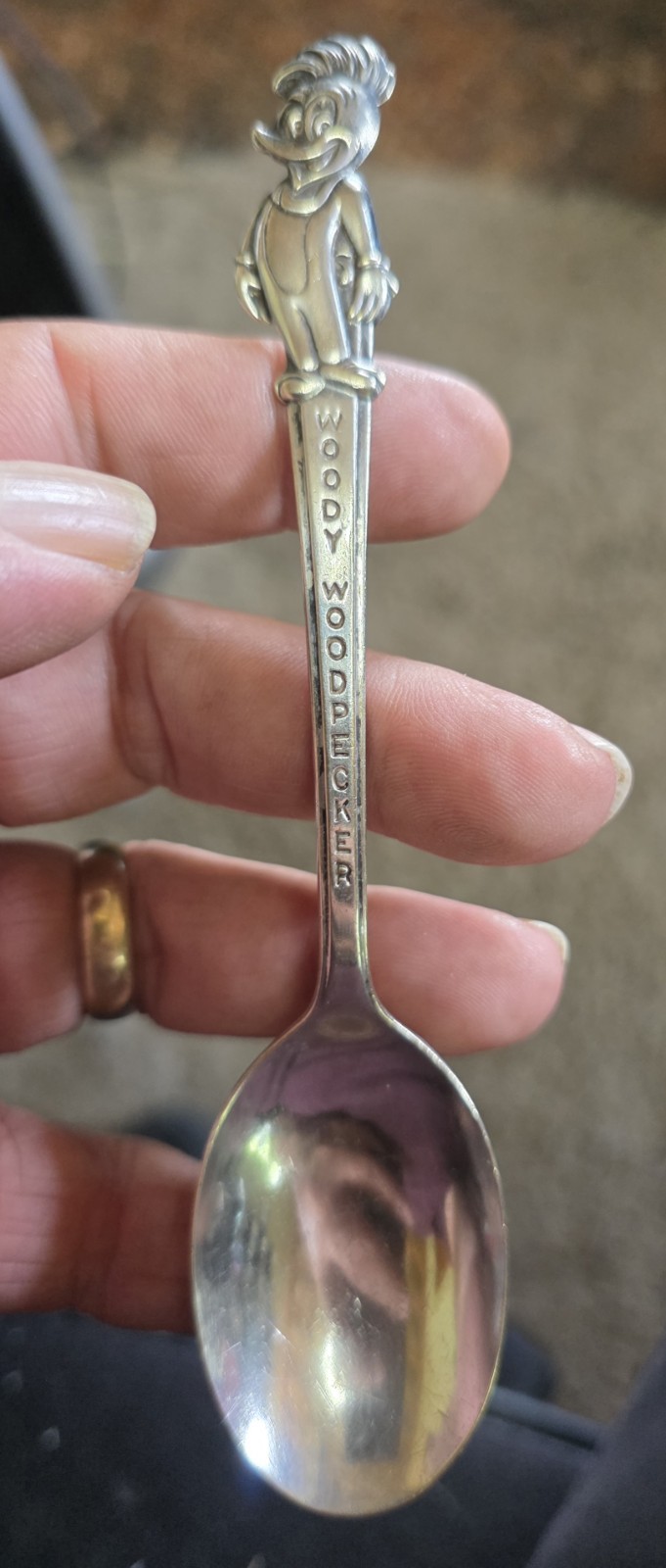VINTAGE WOODY WOODPECKER SPOON W.L.P.  Used Silver Plate