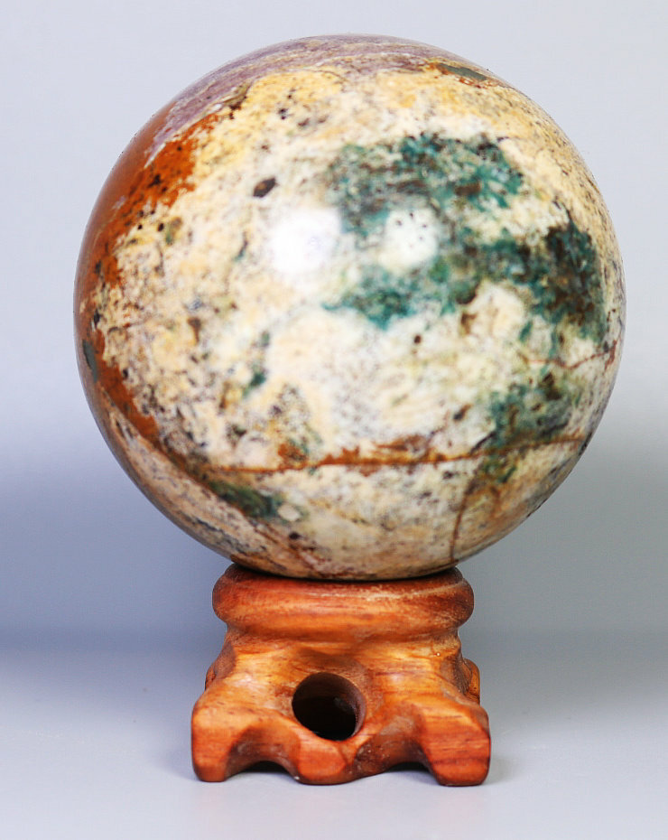392g Beautiful Natural Ocean Jasper Agate Quartz Crystal Sphere Ball Madagascar