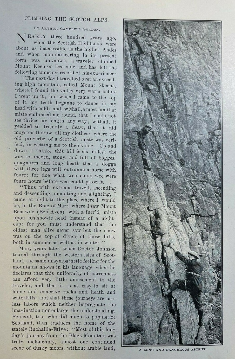 1902 Mountain Climbing in the Scotch Alps Collie\'s Pinnacle Crowberry Ridge