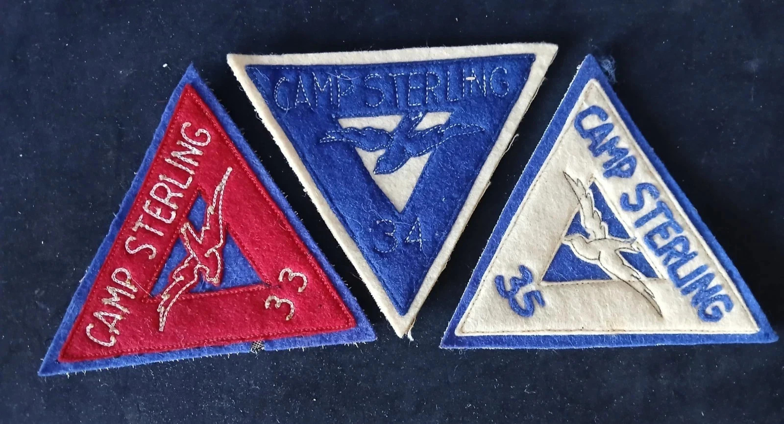 Vintage Boy Scout Patches 1933-35 Camp Ross Sterling YMCA Peace Chief & LSS