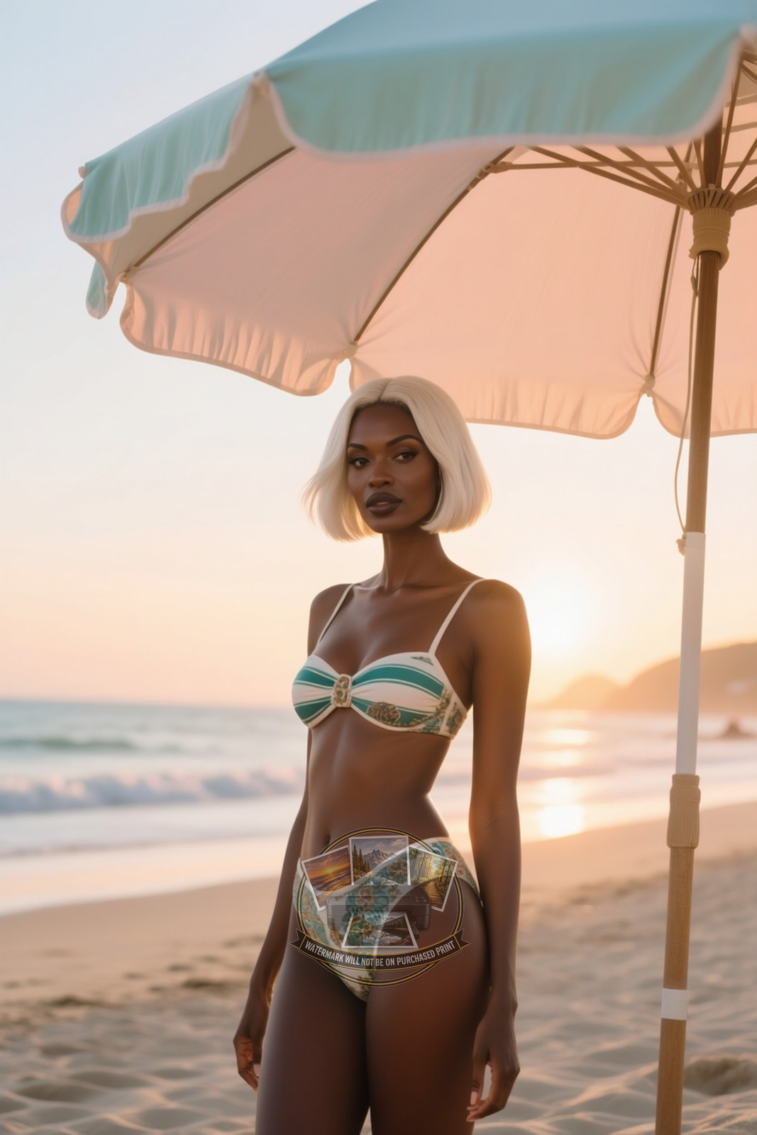 Gorgeous Nigerian Greek Beach Babes Vintage Swimsuit Body 4X6 Fantasy Photo