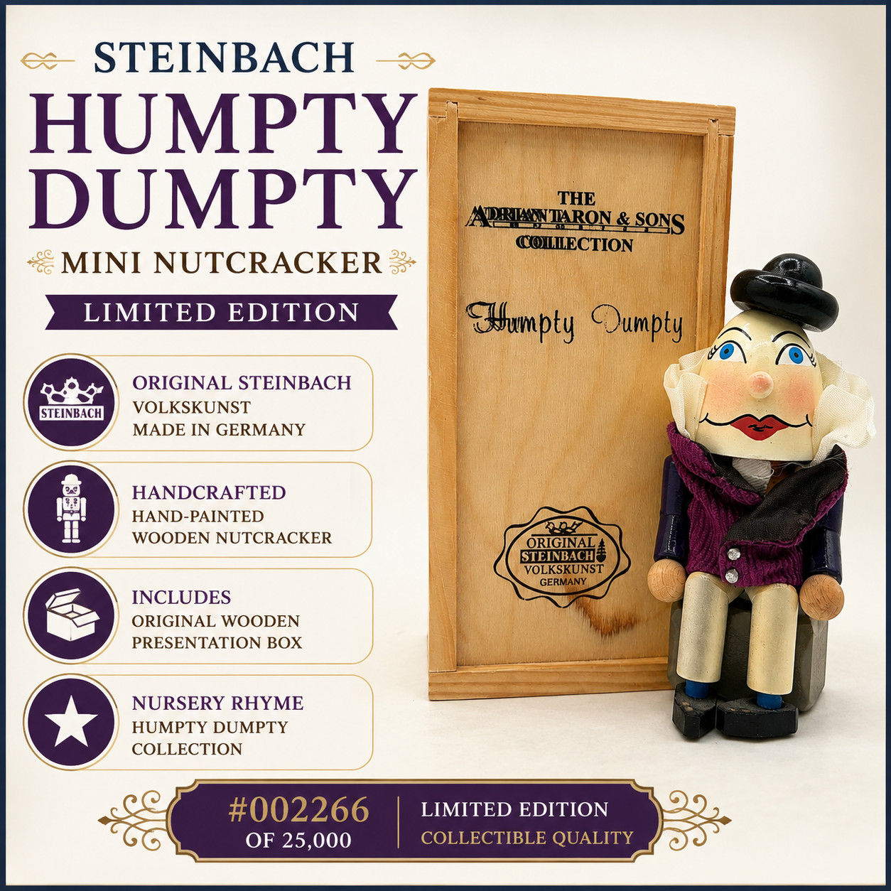 Steinbach “HUMPTY DUMPTY” Mini 5 ½ Nutcracker  LE Original Box