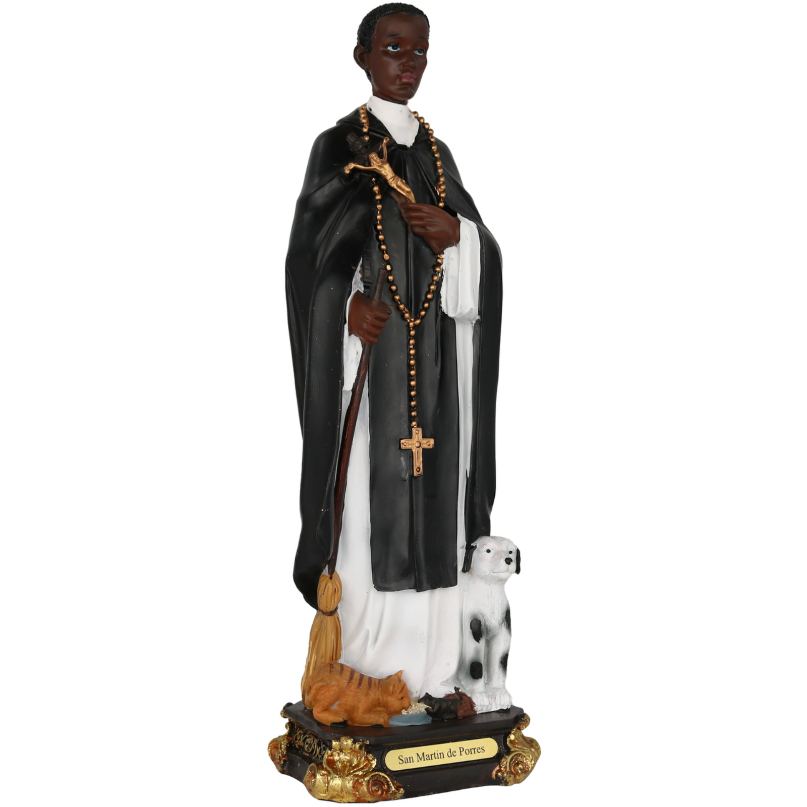San Martin de Porres 13”  Saint Martin De Porres Resin Statue